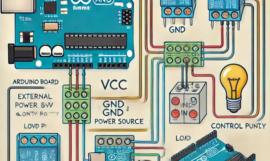 🔧 Schematic: Connecting a Relay with an External Power Source and Arduino